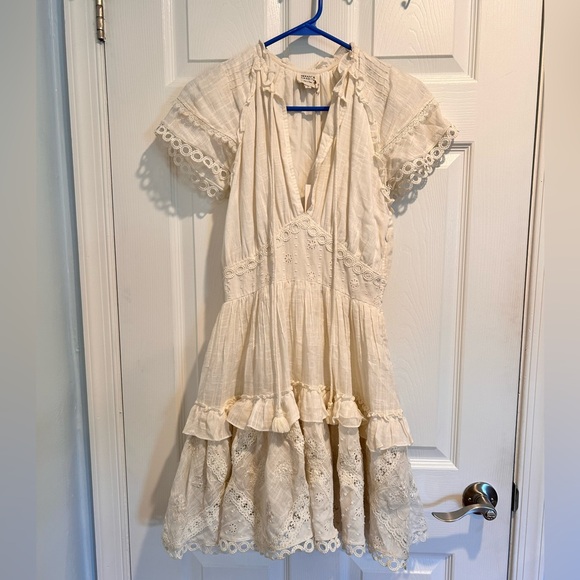 Hemant & Nandita Babydoll Lace Off White Cream Dress XS NWT - Picture 3 of 15